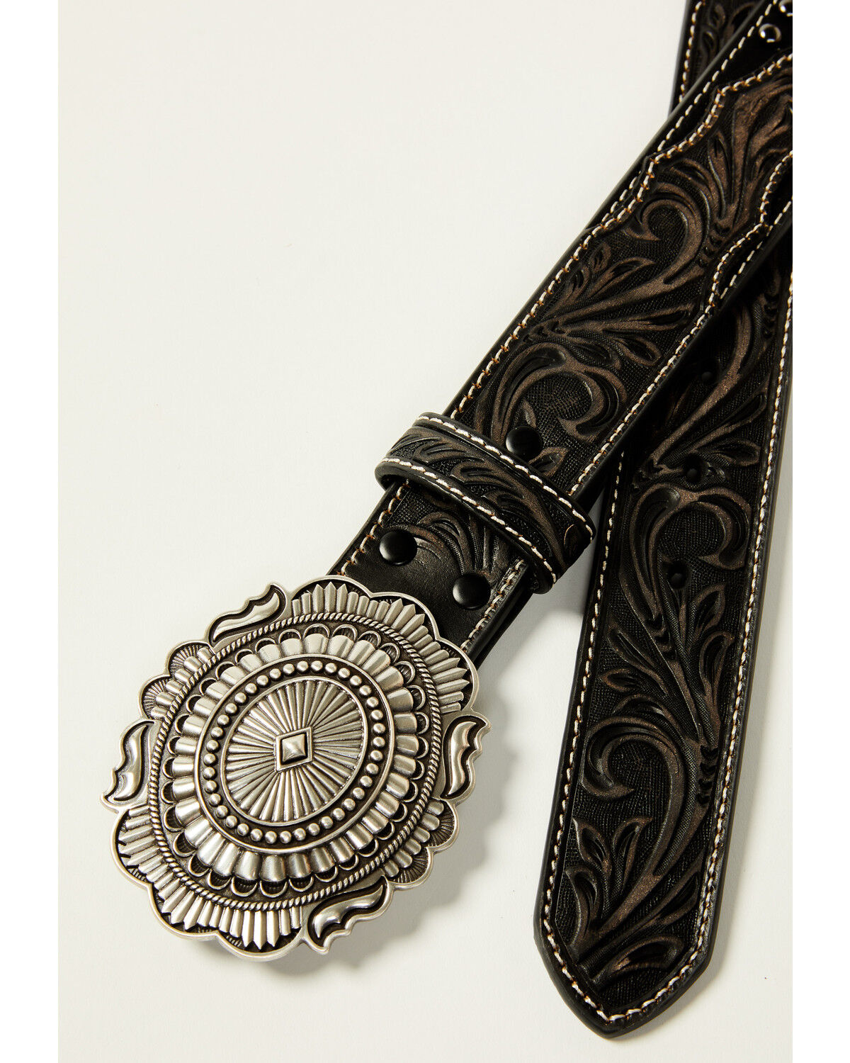Image #2 - Shyanne Women's Studded Buckle Belt, Black, hi-res