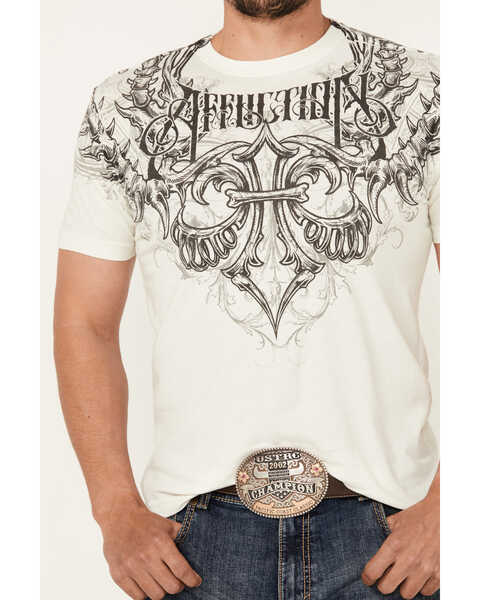 Image #3 - Affliction Men's Vetibrate Short Sleeve Graphic T-Shirt , Off White, hi-res