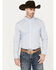Image #1 - Cody James Men's Fish Net Geo Print Long Sleeve Button-Down Western Shirt, Light Blue, hi-res