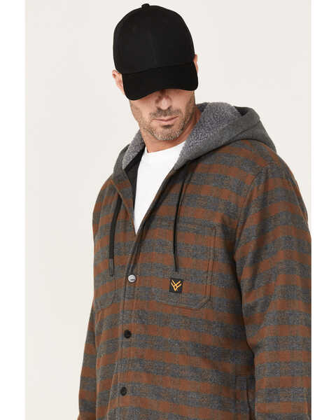 Image #2 - Hawx Men's Insulated Hooded Shirt Jacket, Brown, hi-res