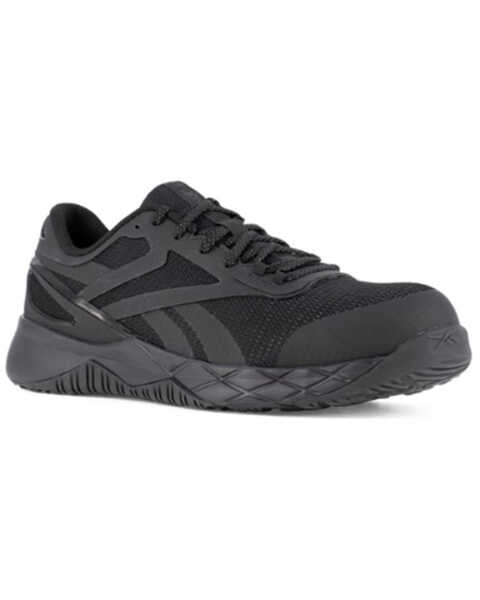 Reebok Men's Nanoflex Athletic Work Shoes - Composite Toe, Black, hi-res