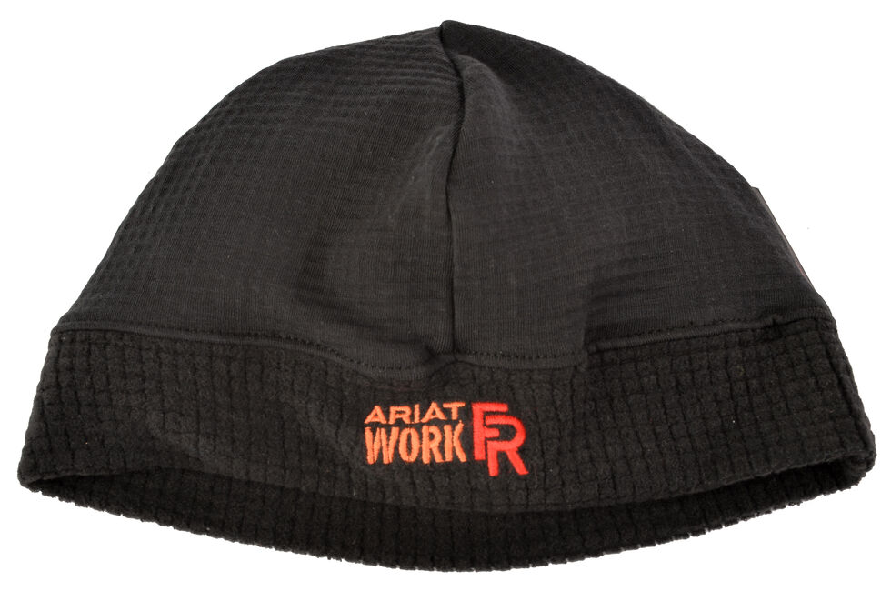 Ariat Men's Black FR Polartec Work Beanie, Black, hi-res