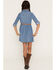 Image #4 - Sugar California Girls' Medium Wash 3/4 Sleeve Denim Fringe Mini Dress, Medium Wash, hi-res