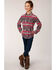 Image #3 - Roper Girls' Multi Floral and Stripe Long Sleeve Snap Western Shirt , Multi, hi-res