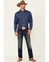 Image #2 - Cowboy Hardware Men's Arrow Geo Print Long Sleeve Pearl Snap Western Shirt , Blue, hi-res