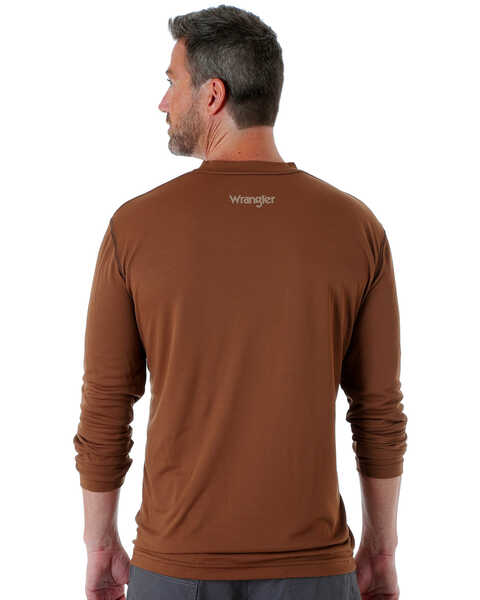 Image #3 - Wrangler Men's Riggs Crew Performance Long Sleeve Work T-Shirt, Brown, hi-res