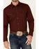 Image #3 - Gibson Men's Basic Solid Long Sleeve Pearl Snap Western Shirt , Burgundy, hi-res