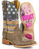 Tin Haul Women's American Woman Western Boots - Broad Square Toe, Brown, hi-res
