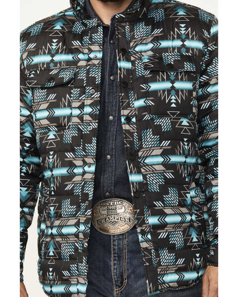 Image #3 - Rock & Roll Denim Men's Quilted Southwestern Snap Jacket, Taupe, hi-res