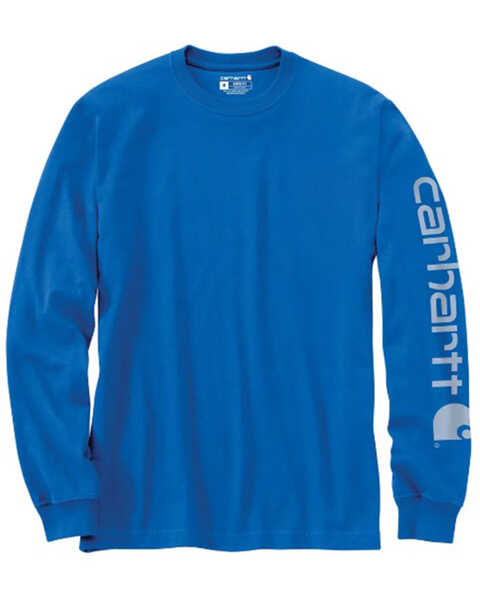 Carhartt Men's Loose Fit Heavyweight Long Sleeve Work Shirt, Light Blue, hi-res