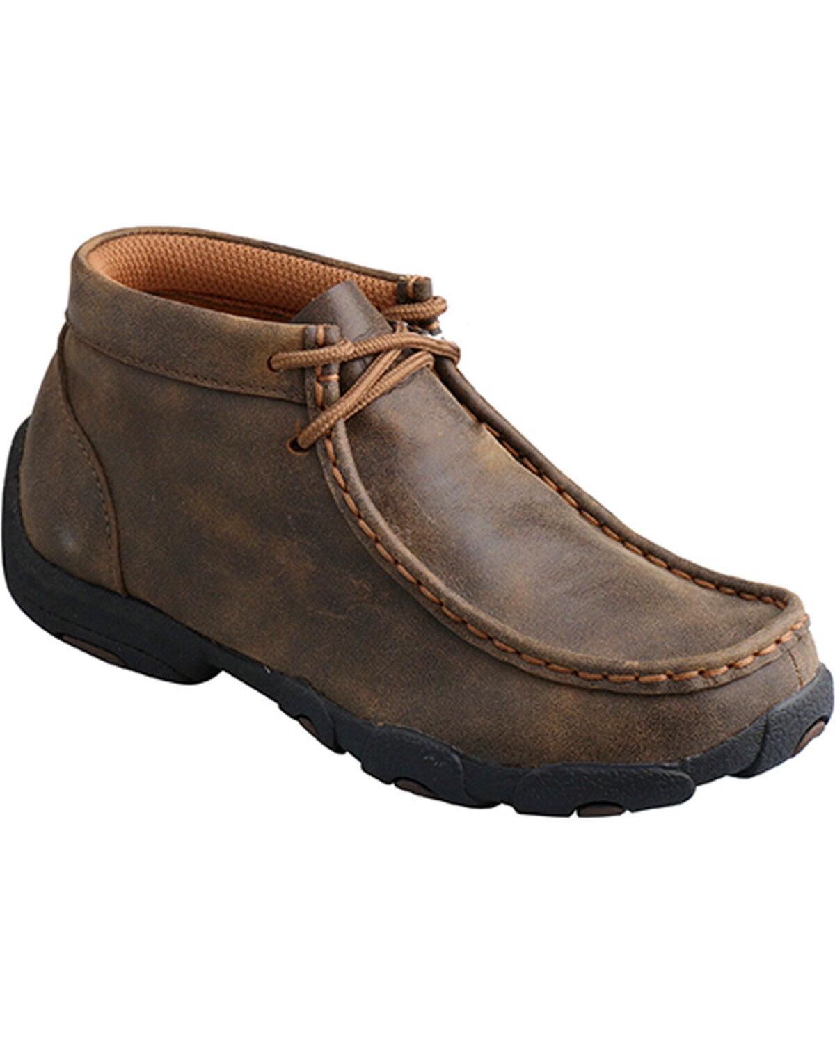 Twisted X Boys' Chukka Driving Mocs, Brown, hi-res