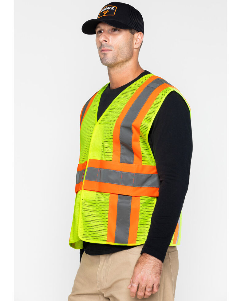 Hawx Men's 2-Tone Mesh Work Vest, Yellow, hi-res
