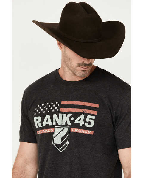 Image #2 - RANK 45® Men's Flag Logo Short Sleeve Graphic T-Shirt, Charcoal, hi-res
