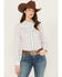 Image #1 - Rock & Roll Denim Women's Floral Long Sleeve Pearl Snap Western Shirt, White, hi-res