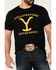 Image #3 - Paramount Network's Yellowstone Men's Dutton Ranch Logo Short Sleeve T-Shirt, Black, hi-res