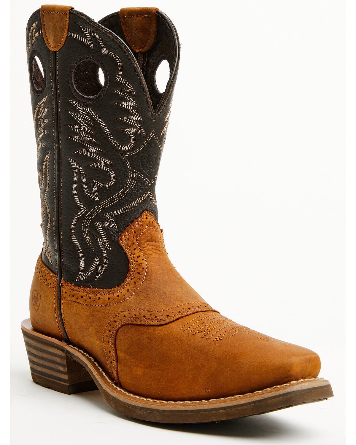 Ariat Men's Heritage Roughstock Performance Western Boots - Square Toe, Brown, hi-res