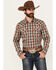 Image #1 - Cody James Men's Ricardo Plaid Print Long Sleeve Snap Western Shirt, Tan, hi-res