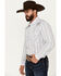 Image #2 - Rough Stock by Panhandle Men's Striped Print Long Sleeve Pearl Snap Western Shirt, White, hi-res