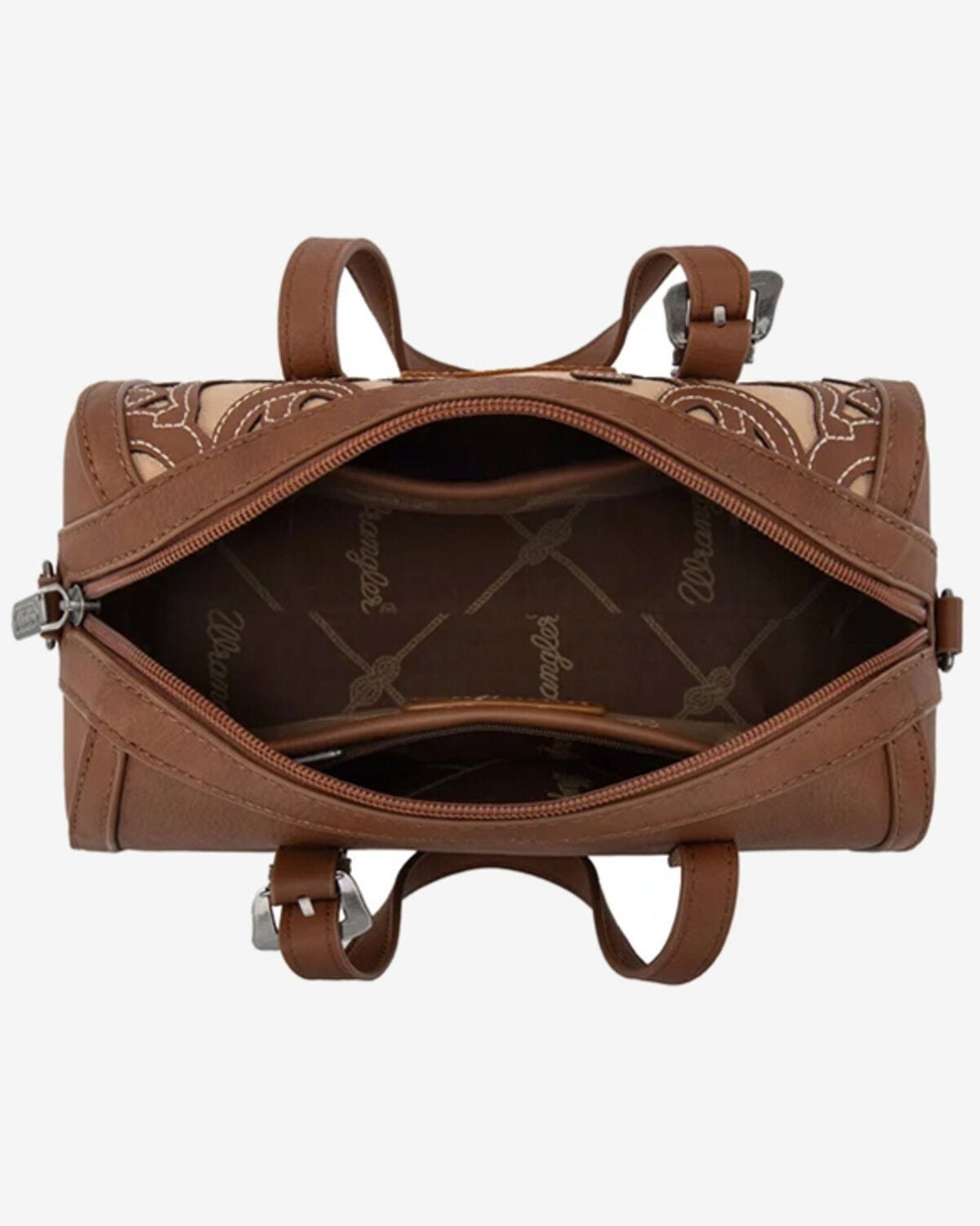 Image #2 - Wrangler Women's Horseshoe Cutout Mini Boston Crossbody Bag, Brown, hi-res