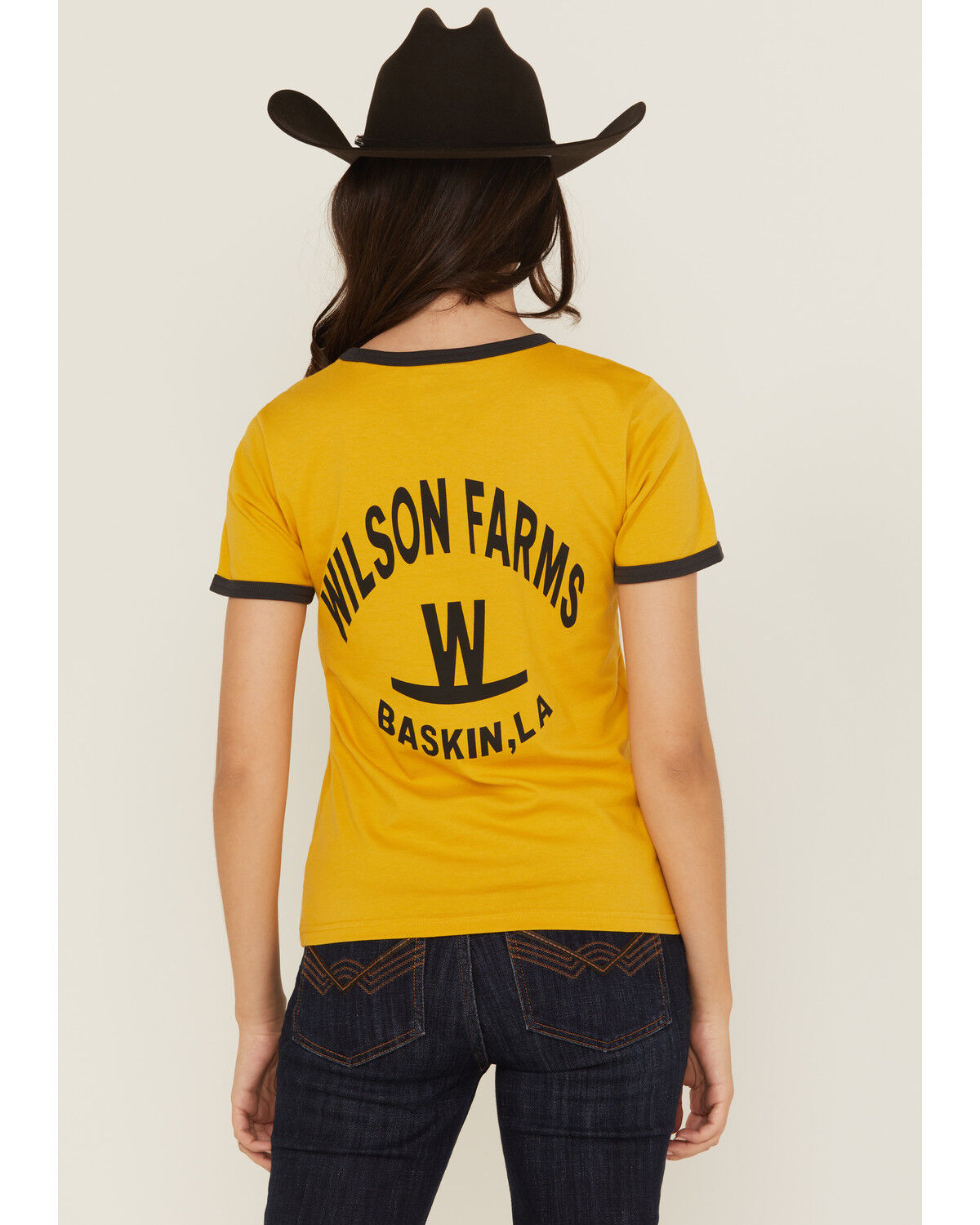 Image #5 - Wrangler X Lainey Wilson Women's Wilson Farms Short Sleeve Graphic Tee, Mustard, hi-res