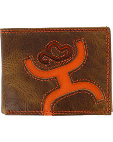 HOOey Men's Signature Leather Bi-Fold Wallet, Brown, hi-res