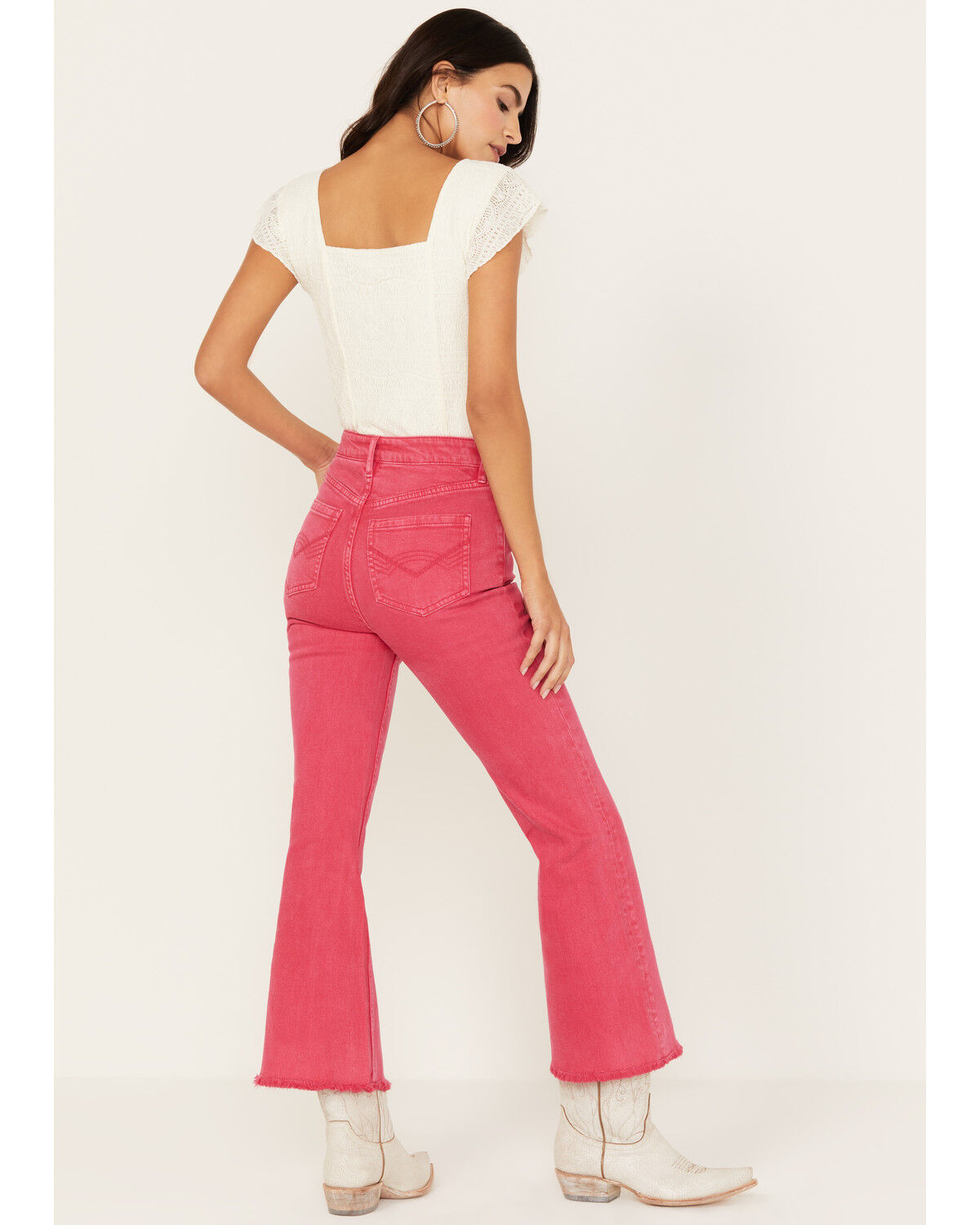 Image #3 - Idyllwind Women's High Risin Kick Stretch Flare Jeans, Cherry, hi-res