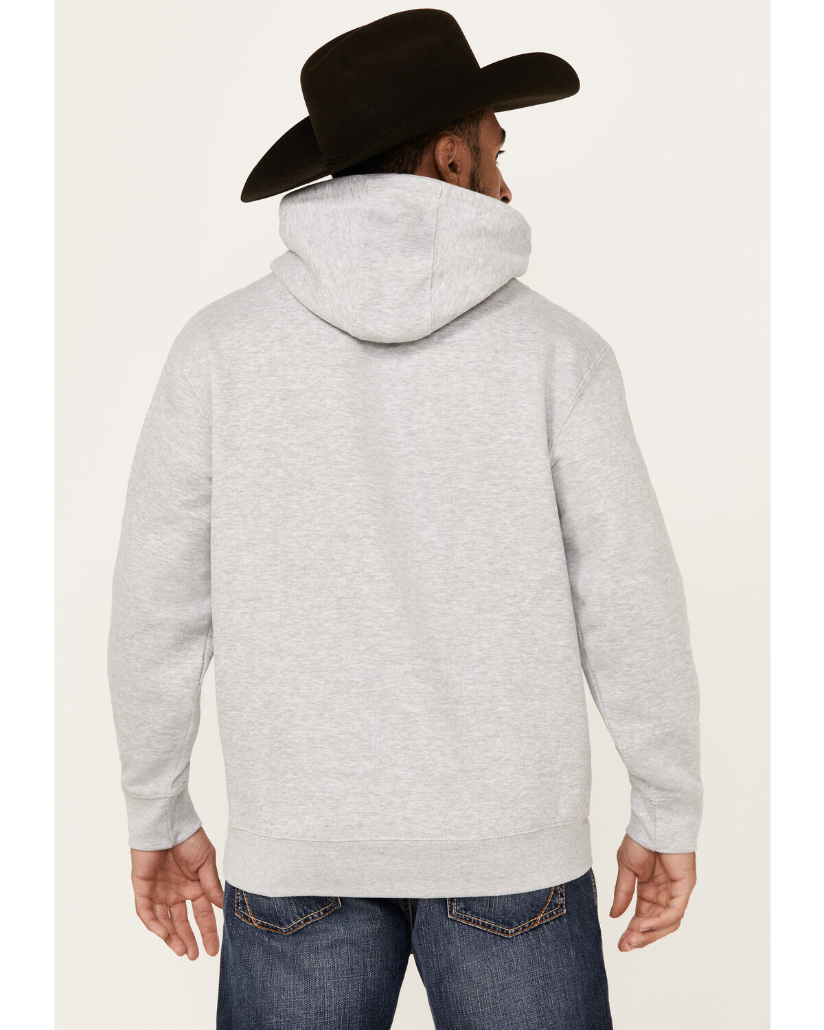 Image #4 - Cody James Men's Barbed Wire Triple Steer Head Hooded Sweatshirt, Light Grey, hi-res