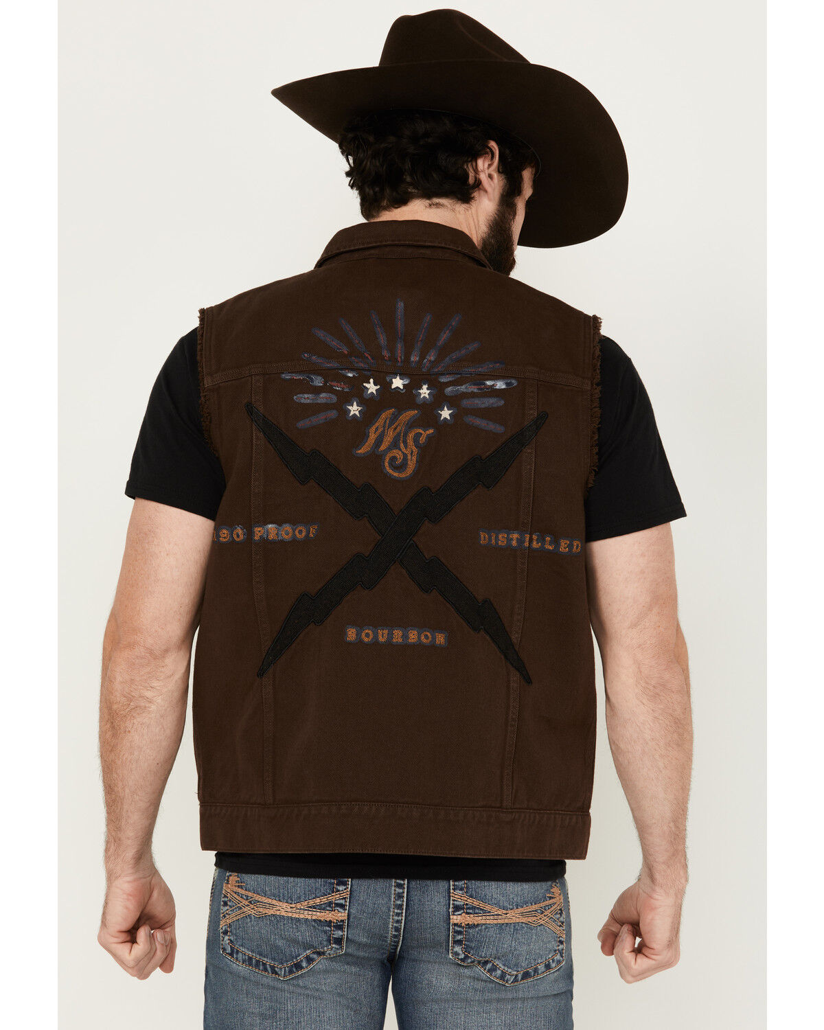 Image #4 - Moonshine Spirit Men's Revolt Trucker Cutoff Vest, Dark Brown, hi-res