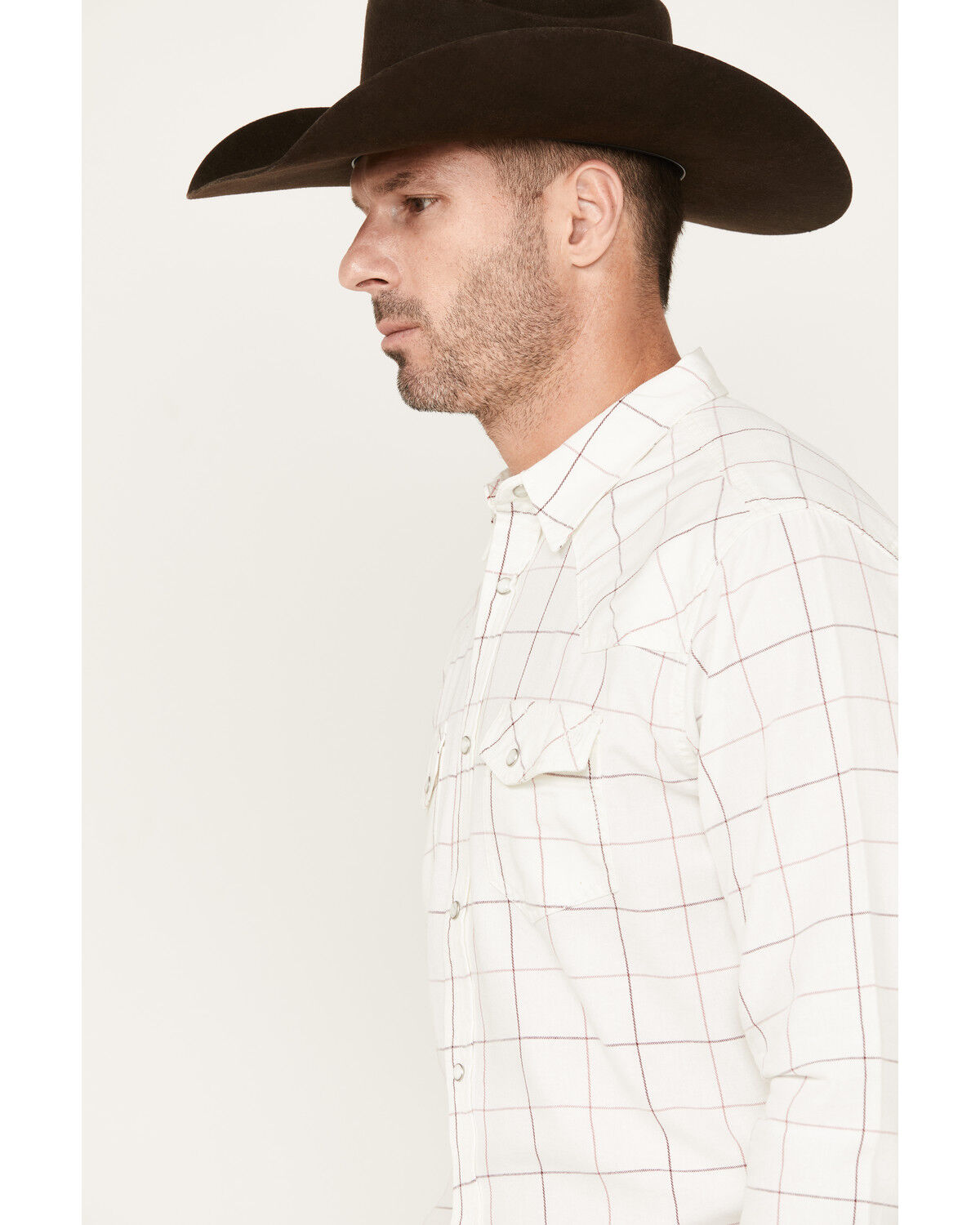 Image #2 - Blue Ranchwear Men's Twill Long Sleeve Pearl Snap Shirt, Ivory, hi-res