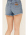 Image #4 - Wrangler Women's Off Shore Medium Wash High Rise Reworked Cut Off Denim Shorts, Medium Wash, hi-res