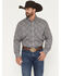 Image #1 - Cinch Men's Paisley Print Long Button-Down Western Shirt, Purple, hi-res