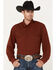 Image #1 - RANK 45® Men's Roughie Performance Long Sleeve Western Button-Down Shirt , Red, hi-res