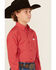 Image #2 - Cinch Boys' Geo Print Long Sleeve Western Shirt, Red, hi-res