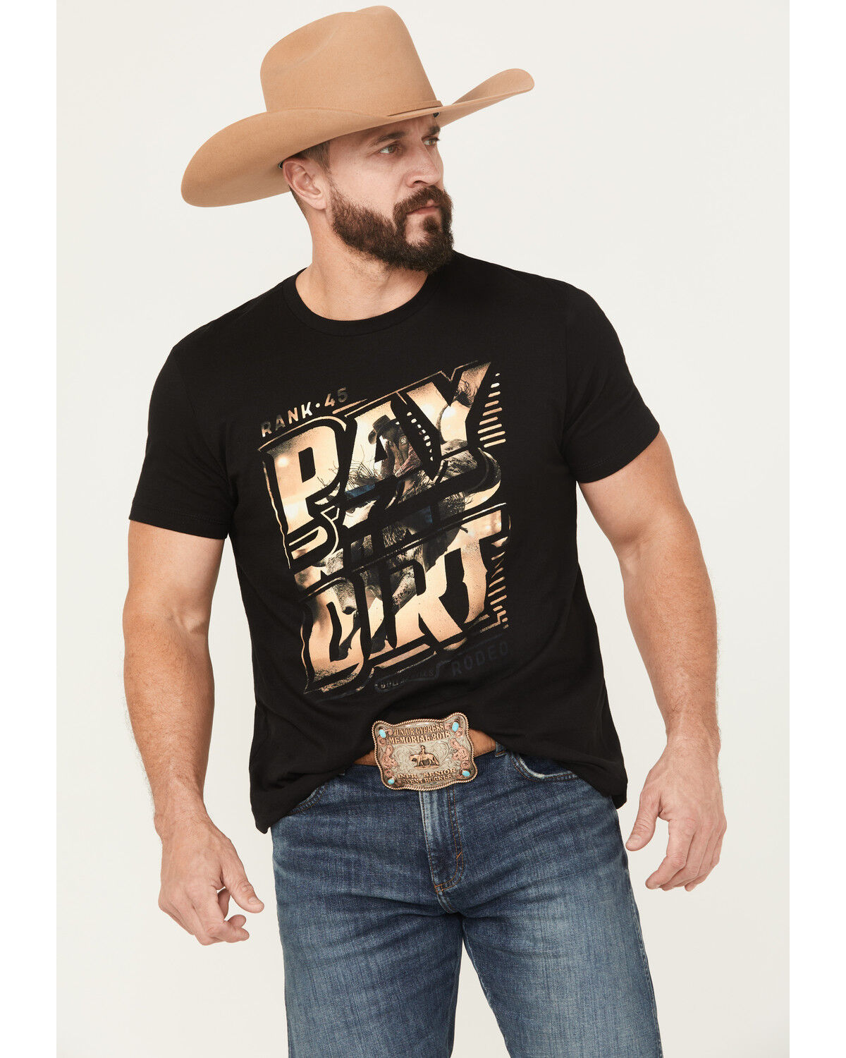 Image #1 - RANK 45® Men's Pay Dirt Short Sleeve Graphic T-Shirt, Black, hi-res