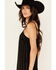 Image #2 - Vocal Women's Studded Faux Suede Cami Top, Black, hi-res