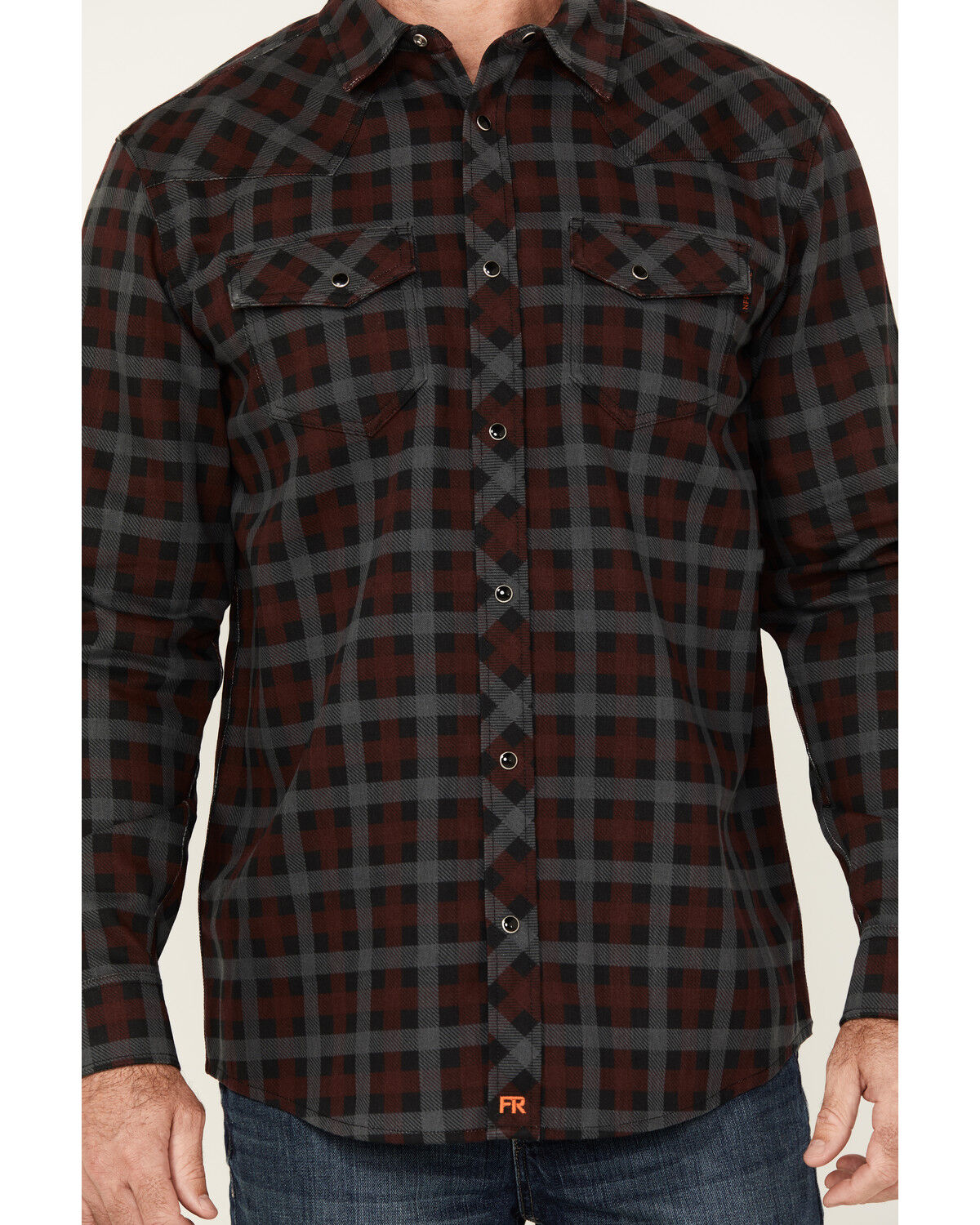 Image #3 - Cody James Men's FR Plaid Print Long Sleeve Snap Western Work Shirt, Black, hi-res