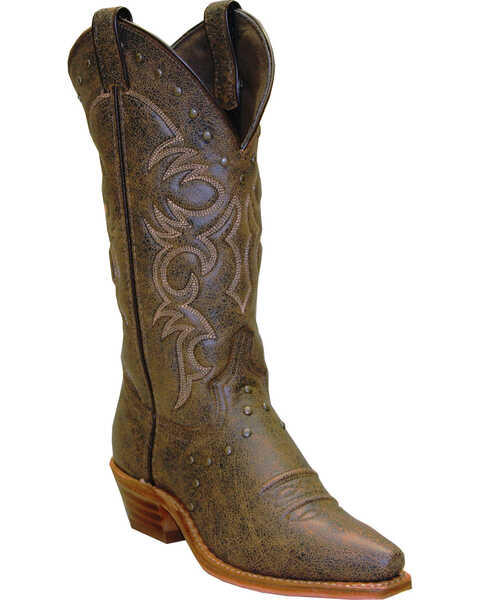 Abilene Women's Vintage Nailhead Cowgirl Boots - Snip Toe, Tan, hi-res