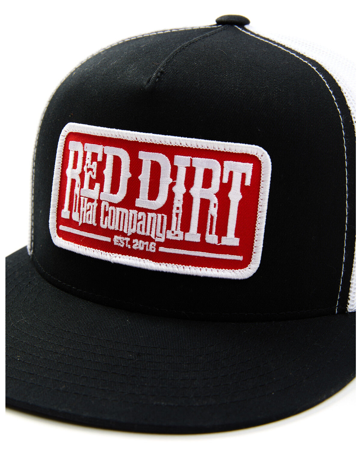 Image #2 - Red Dirt Hat Men's Embroidered Logo Tag Patch Mesh Back Cap, Black, hi-res