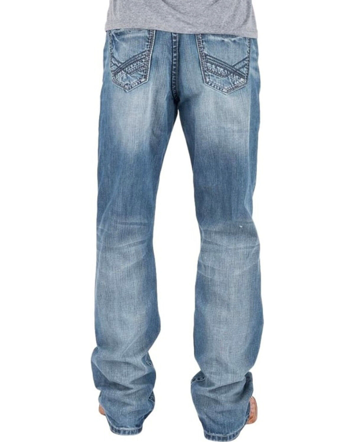 Image #1 - Tin Haul Men's Regular Joe Fit Light Wash Bootcut Jeans, Indigo, hi-res
