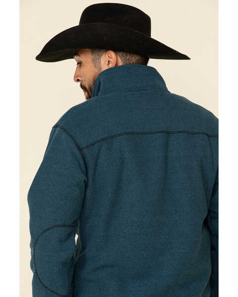 Image #5 - Powder River Outfitters Men's Teal Waffle Melange Knit Zip-Front Jacket , Teal, hi-res