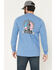 Image #1 - Benchmark FR Men's FR World Famous Crude Oil Long Sleeve Work T-Shirt, Light Blue, hi-res
