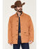 Image #1 - Wrangler Men's Canvas Flannel Lined Button-Down Jacket, Camel, hi-res