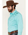Image #2 - Scully Men's Gunfighter Tonal Embroidered Long Sleeve Snap Western Shirt, Turquoise, hi-res