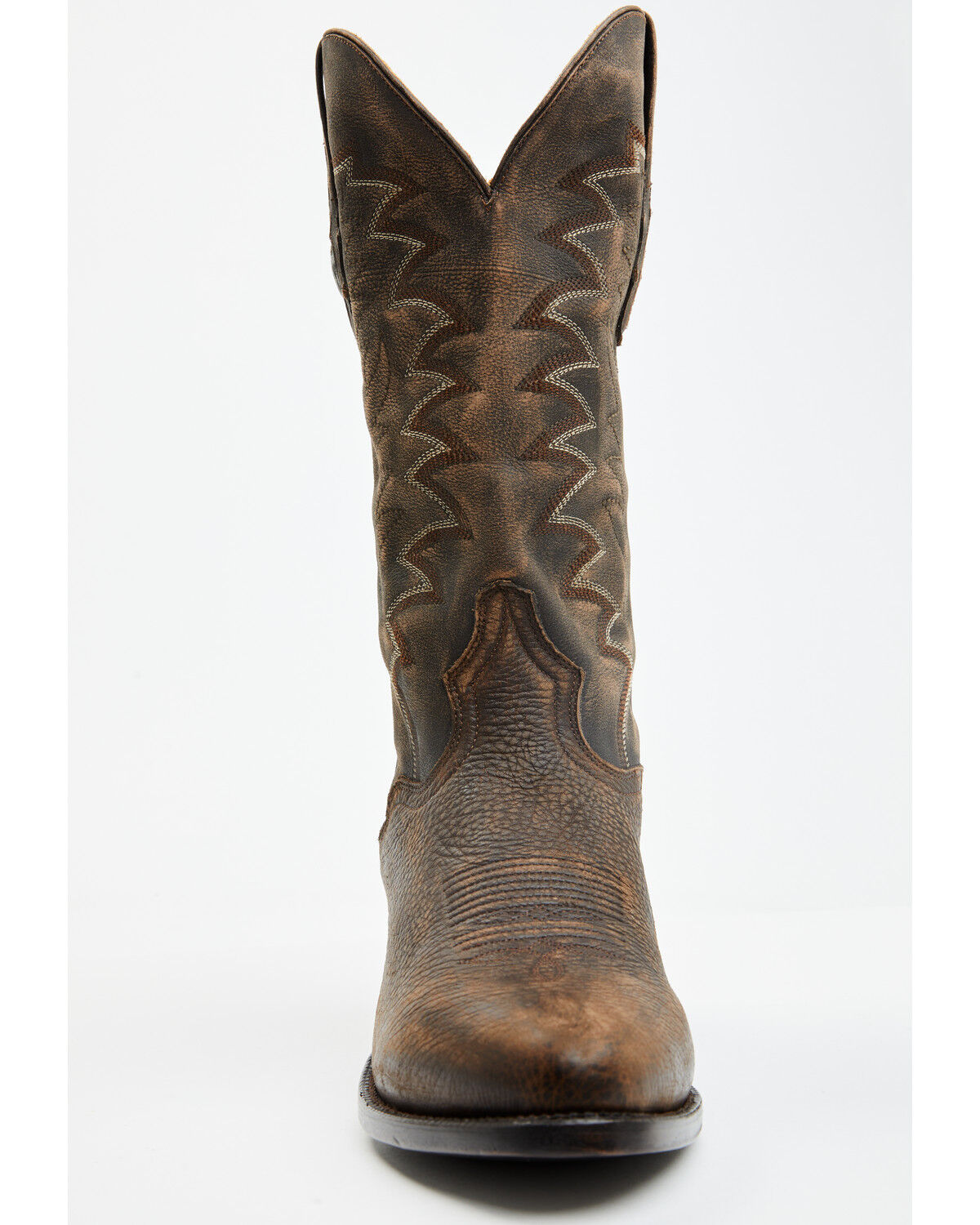 Image #4 - El Dorado Men's Bison Western Boots - Round Toe, Chocolate, hi-res