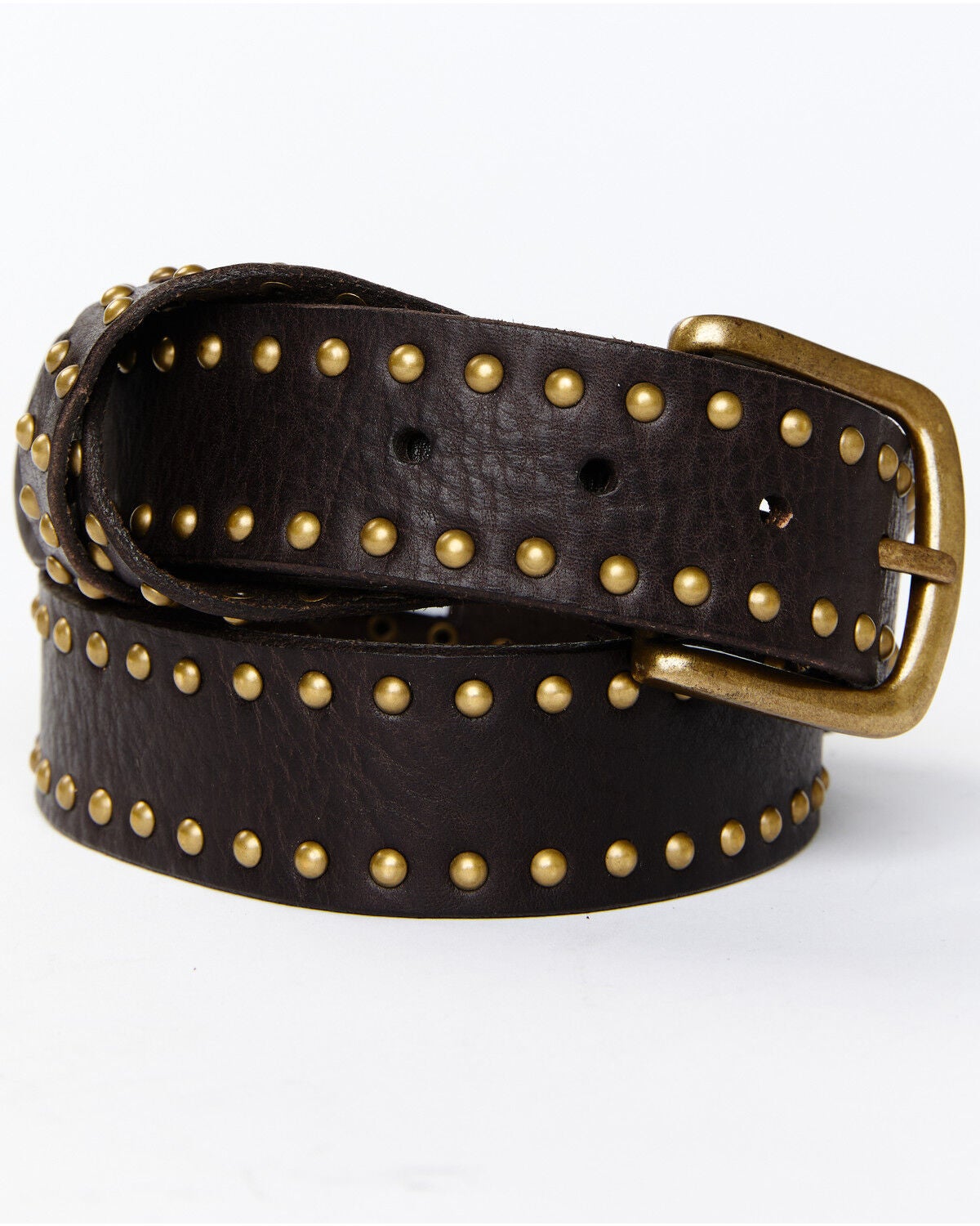 Cleo + Wolf Women's Studded Criss-Cross Keeper Vintage Belt, Dark Brown, hi-res