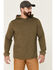 Image #1 - Brothers and Sons Men's Solid Heather Slub Long Sleeve Hooded Sweatshirt, Olive, hi-res