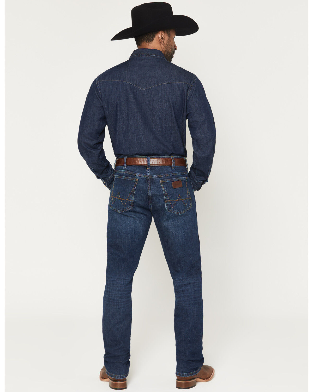 Image #3 - Wrangler Retro Men's 88MWZ Ozark Dark Wash Slim Straight Stretch Denim Jeans, Dark Wash, hi-res