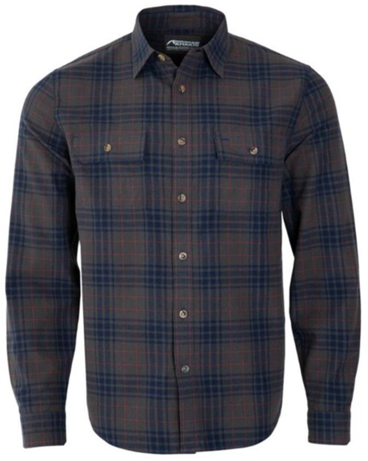 Image #1 - Mountain Khakis Men's Park Plaid Print Long Sleeve Button-Down Flannel Shirt, Grey, hi-res