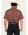 Image #4 - Roper Men's West Made Paisley Print Short Sleeve Snap Western Shirt, Burgundy, hi-res
