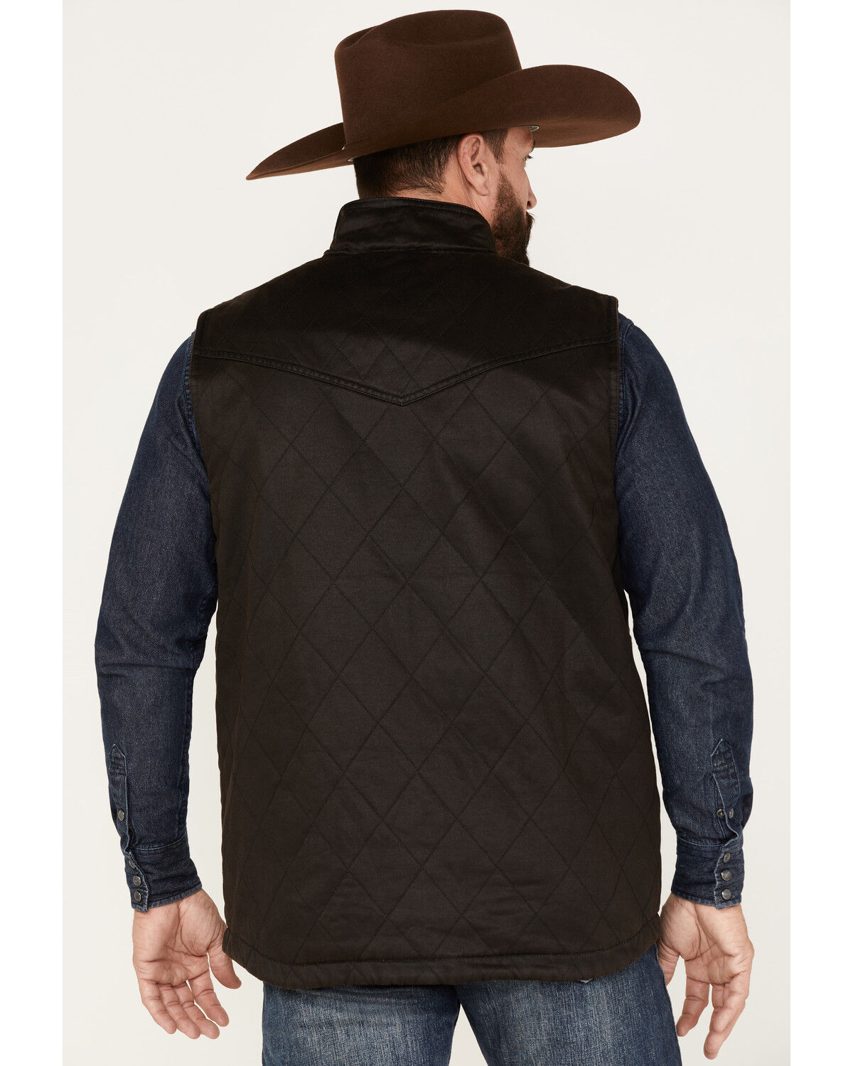 Image #4 - Cody James Men's Perryton Quilted Field Vest, Dark Brown, hi-res